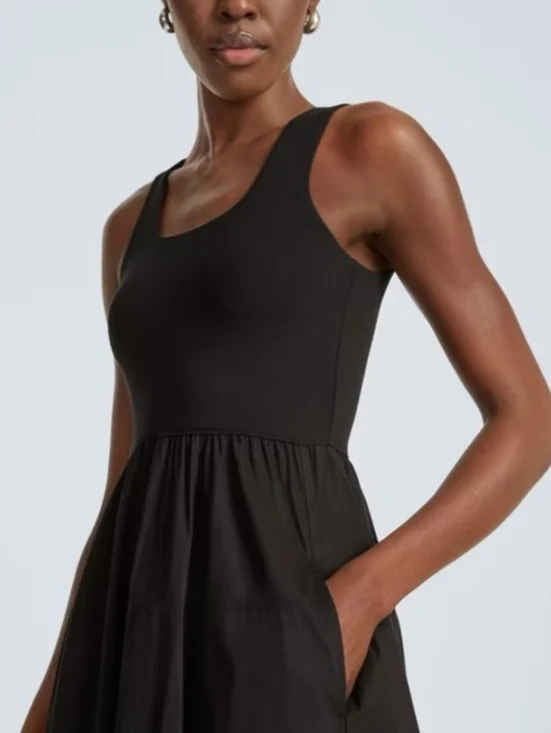 EVERLANE The Riviera Dress Black Pockets Medium - Picture 11 of 12